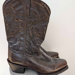 Laredo Mens Western Hawk Embroidered Snip Toe Casual Boots Mid Calf - Black Size